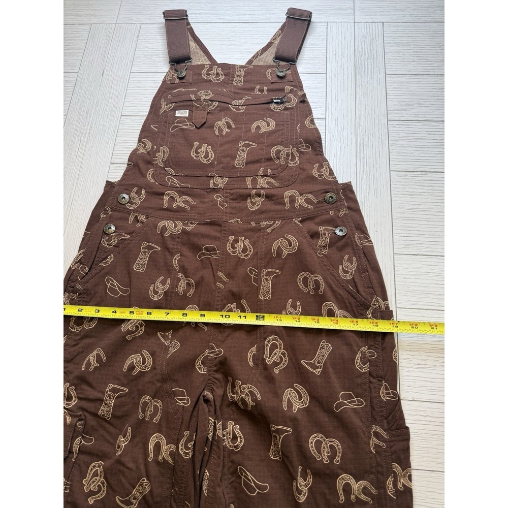 Duluth Trading Co Women's Heirloom Bib Overalls Dark Roast Western Charm XS/31 - Picture 7 of 10